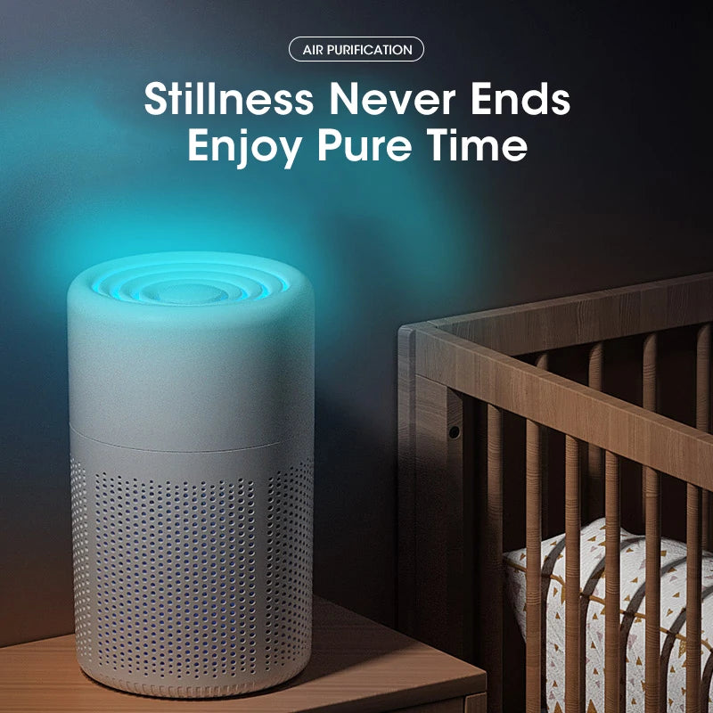 Portable USB Air Purifier Blue Ion Technology Essential Oil Diffuser 100% Odor Eliminator Quiet for Car Office Desk Travel