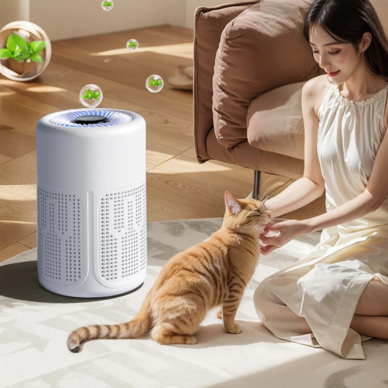 Xiaomi Mini Desktop Air Purifier HEPA Filter With Negative Ion Technology Eliminates Formaldehyde Odors Smoke And Dust Particles