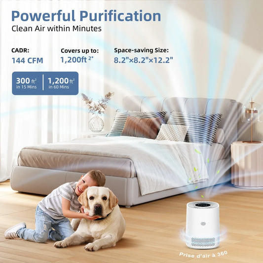 Smart Air Purifier With 3-stage Filtration Ionization Technology And PM2.5 Detection Indoor Efficiently Detect And Remove Harm