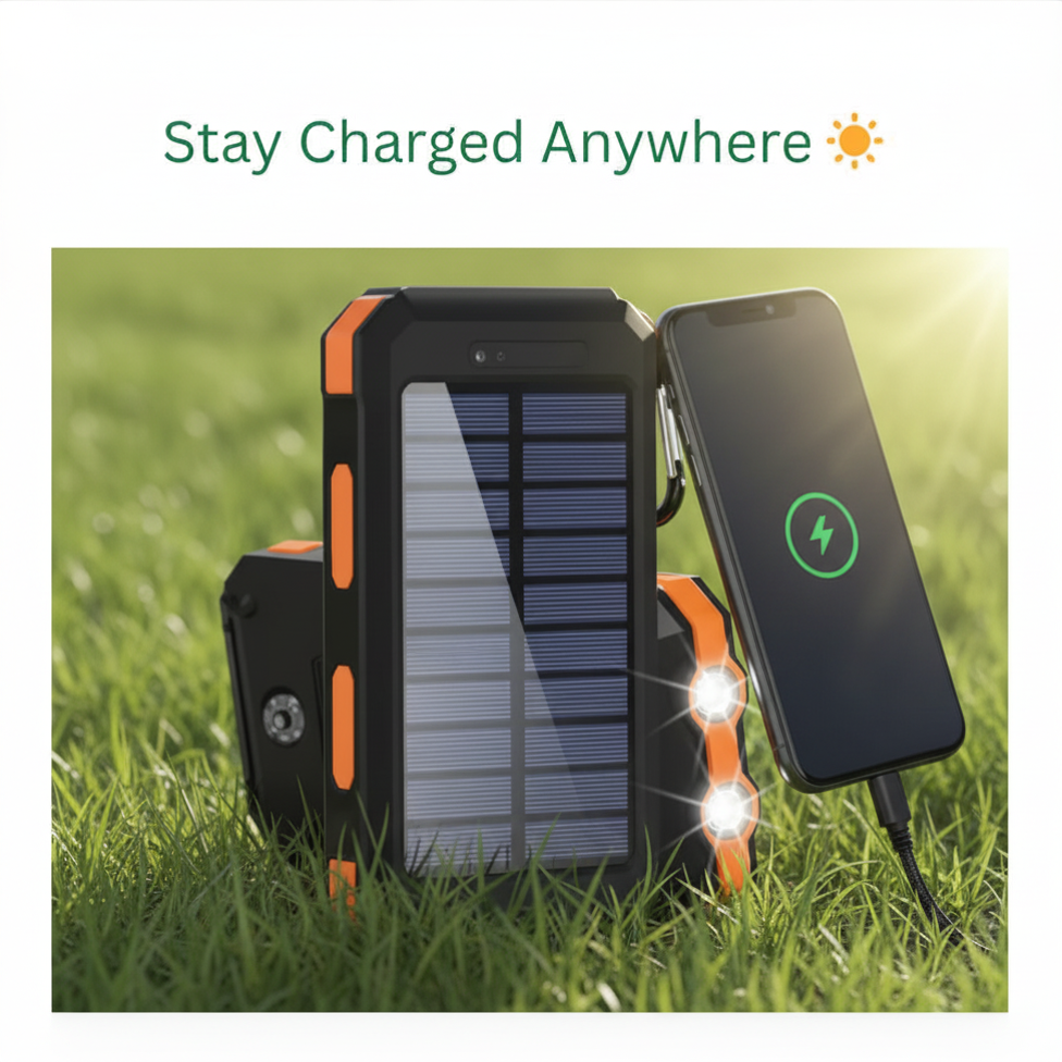 Solar Power Bank — Never Run Out of Battery Anywhere ☀️